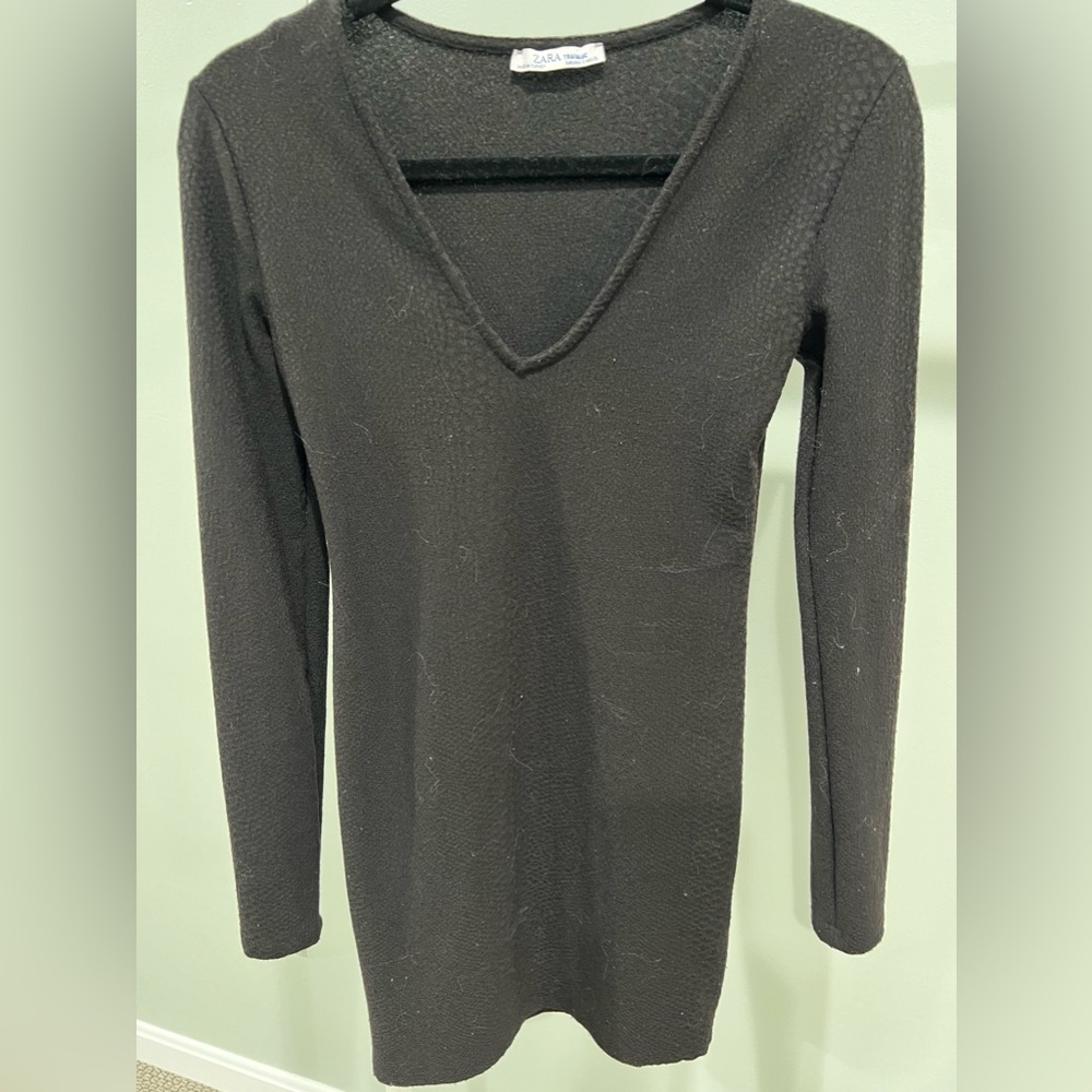 Zara Black Long Sleeve Dress